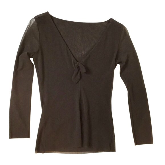 Vintage Women Chocolate Brown Sheer Mesh Two-Piece Luxe Lounge Set Flowy Soft S - Picture 2 of 9